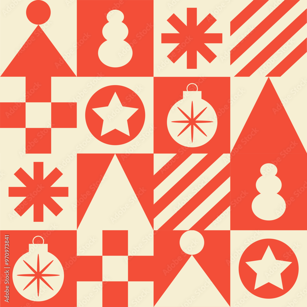 Poster geometric colorful seamless pattern. trendy abstract swiss background. vector illustration