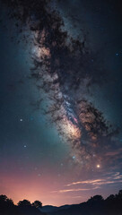 Fototapeta premium A dreamy night sky filled with glowing stars