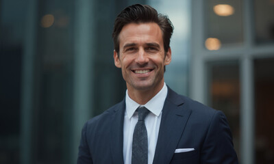 Fototapeta premium A sophisticated businessman/woman exudes confidence and expertise, ideal for an abstract background or wallpaper promoting best-selling corporate themes