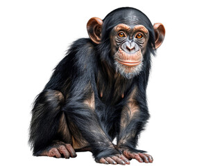 Fototapeta premium Realistic Chimpanzee image with transparent background generated by AI.