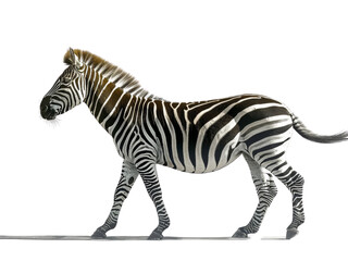 Obraz premium Realistic Zebra image on transparent background. Ai generated.