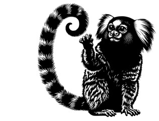 lemur, silhouette of lemur