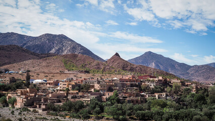 The landscape of Tizi n'Test in Morocco after 2023 earthquake