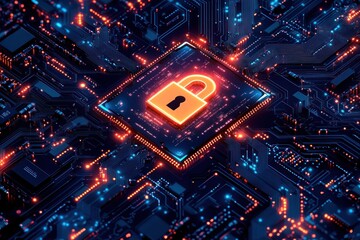 Obraz premium Cyber Security and Digital Protection