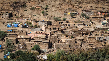The landscape of Tizi n'Test in Morocco after 2023 earthquake