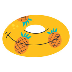 Inflatable floating ring for swimming. Beach rubber lifebuoy for pool. Summer lifesaver, rescue tube. Flat vector illustration isolated on white background