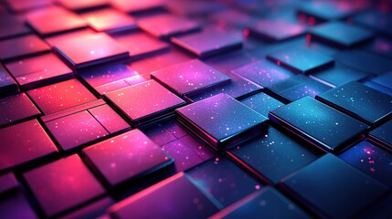 Abstract 3d square shape futuristic object colourfull