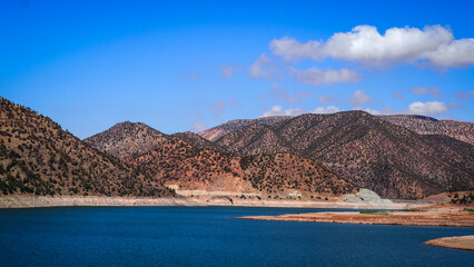 The landscape of Tizi n'Test in Morocco after 2023 earthquake