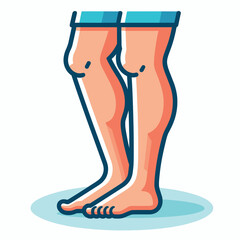 Cartoon human legs illustration  vector graphic of lower body in flat design