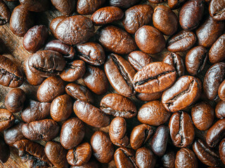 Coffee bean roasted background, Close-up of fresh roasted coffee bean, Wallpapers of  roasted coffee bean