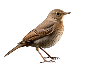 Realistic bird image on transparent background. Ai generated.