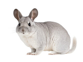 Obraz premium Realistic Chinchilla image on transparent background. Ai generated.