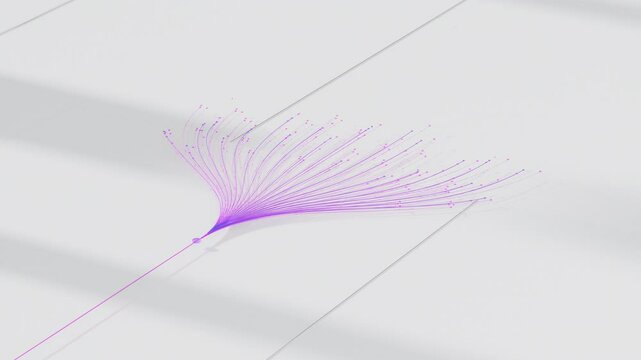3D Isometric Animation of Colorful Branching Neural Network on White Background. Visualization of Complex Algorithm, Chatbot, Artificial Intelligence, Machine Learning and Large Language Models 