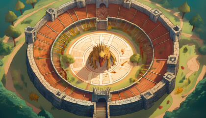 colosseum of the dragon toad ttrpg map