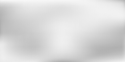 Blurred soft Glass ribbed gray striped background window overlay. Metal silver polycarbonate sheet effect. Abstract vertical gradient texture empty banner