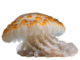 Realistic Jellyfish image on transparent background. Ai generated.