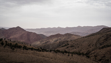 The landscape of Tizi n'Tichka in Morocco