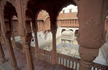 the Junagarh Fort in the Town of Bikaner in the Desert Thar in the Province of Rajasthan in India.  India, Bikaner, January, 1998