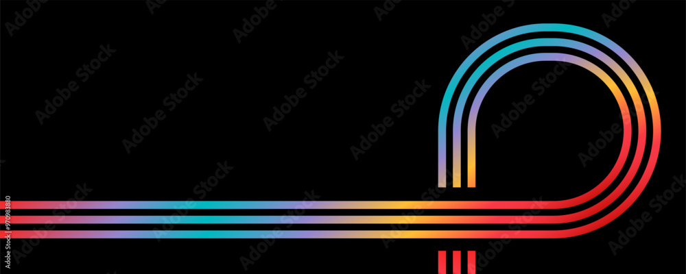 Poster abstract dark background with bright gradient stripes. empty template and web banner. vector illustr