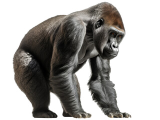 Realistic Realistic gorilla image on transparent background. Ai generated. image on transparent background. Ai generated.