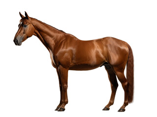 Obraz premium Realistic horse image on transparent background. Ai generated.