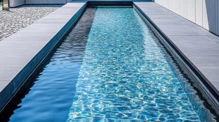 Obraz premium Long Narrow Pool With Blue Water