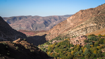 The landscape of Ait Bouguemez Valley in Morocco