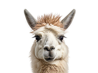 Fototapeta premium Realistic llama image on transparent background. Ai generated.
