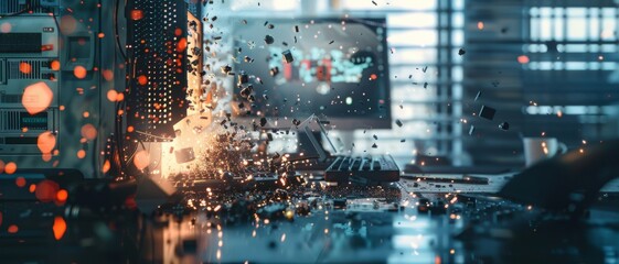 A man engrossed in his smartphone, bathed in a warm, creative light, symbolizing the endless possibilities and engagement within the digital world.