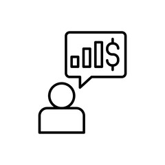 Consultant finance outline icons, minimalist vector illustration ,simple transparent graphic element .Isolated on white background