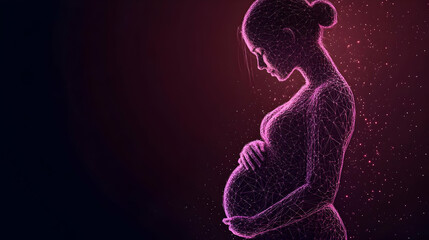Abstract Pregnant Woman Silhouette with Sparkling Background Animation