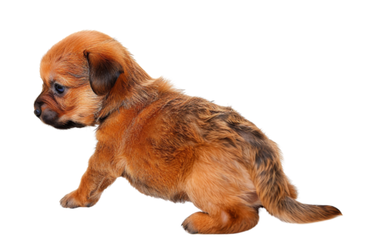 Realistic Puppy image with a transparent background. Ai generated.