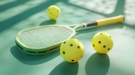 Realistic Pickleball Paddle and Ball High-Quality Sports Equipment