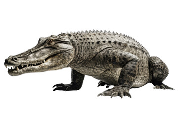 Obraz premium Realistic crocodile image with a transparent background. Ai generated.