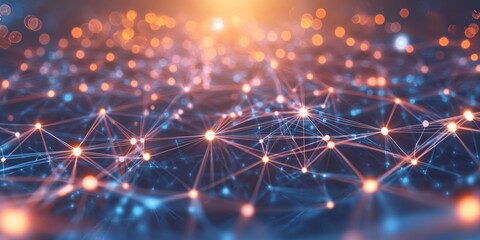 Abstract digital background with connecting dots and lines. Network connection structure. 