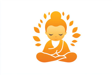 Vector stylized logo of baby buddah, isolated on white background