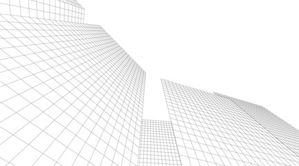 Fototapeta premium abstract buildings, architectural drawing 3d