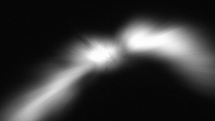Black background with white light effect rays blur defocused noise grainy copy space text area