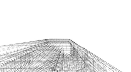 Architectural drawing. Futuristic background vector illustration