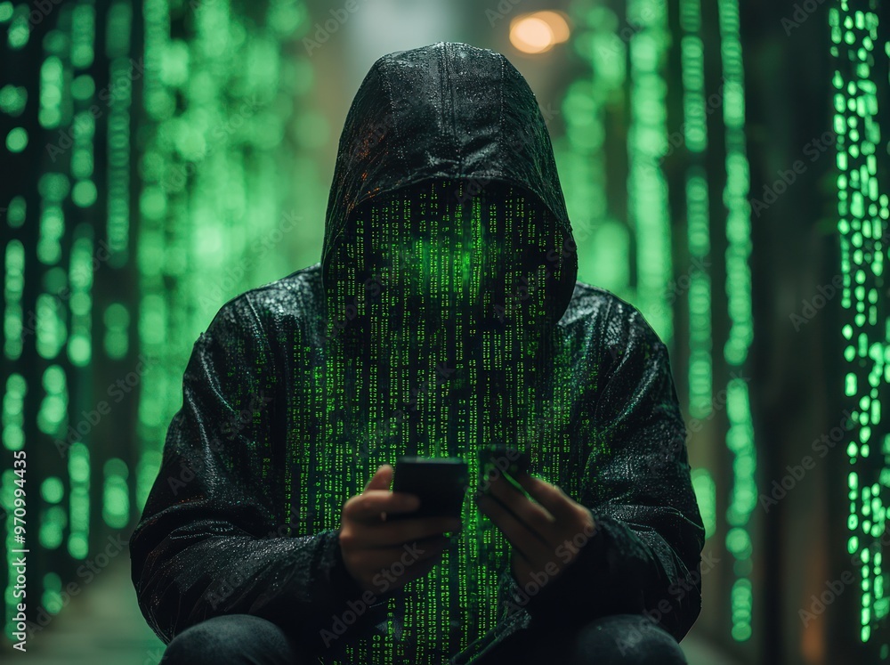 Aufkleber hacker in the matrix