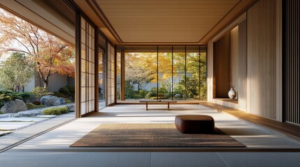 Fototapeta premium Zen Minimalist Japanese Interior Design
