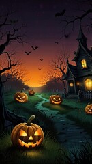halloween background with pumpkin