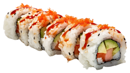 PNG  California rolls sushi rice food.