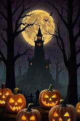 Fototapeta premium halloween background with pumpkin
