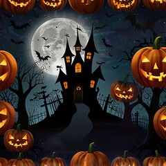Fototapeta premium halloween background with pumpkin