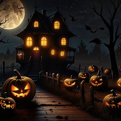 halloween background with pumpkin