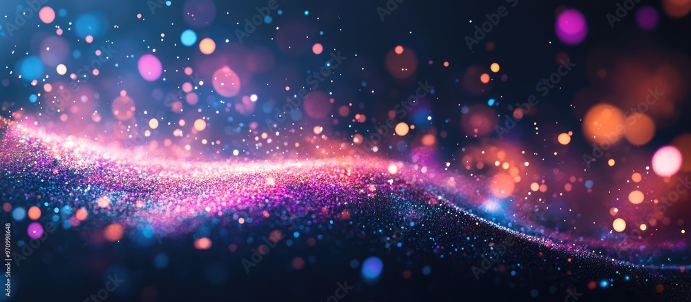 Poster dynamic background featuring numerous particles designed for a high definition concept