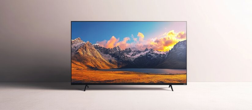 70 inch 4K UHD TV in a 3D illustration on a white backdrop