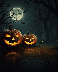 halloween background with pumpkin