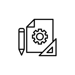 Creative project outline icons, minimalist vector illustration ,simple transparent graphic element .Isolated on white background